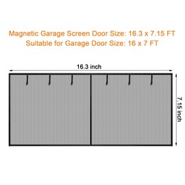 Sunolga 18x8 FT Garage Door Screen Heavy Duty Roll Up Reinforced Fiberglass for 2 Car