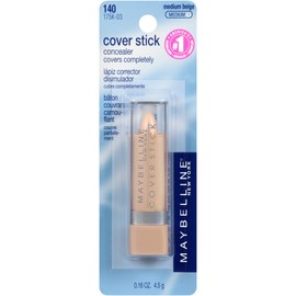 Maybelline Cover Stick Concealer, Medium Beige [140], 0.16 oz (Pack of 2)