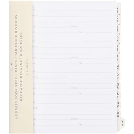 C.R. Gibson A1 Address Book Refill with 55 Sheets and 13 Dividers, 5.25" x 6.5" (Z211R)