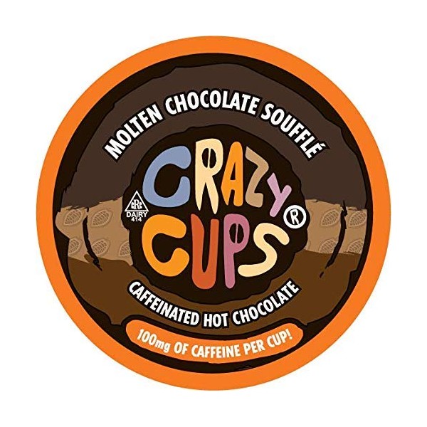 Crazy Cups, Molten Chocolate Souffle Caffeinated Hot Chocolate, 22 Count