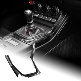 AIRSPEED Hard Carbon Fiber for Toyota GR86 Subaru BRZ 2021 2022 2023 2024 2025 Gear Shift Panel Outer Frame Cover Center Console Interior Trim Accessories, Black