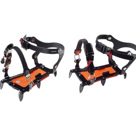 EVERNEW EBY015 Adjustable Width 6-Prong Crampon, S, Orange