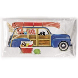 Mary Lake-Thompson Woodie Station Wagon Canoe Flour Sack Dish Towel