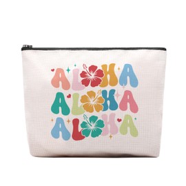 Hawaii Designs Makeup Bag, Hawaii Gifts For Women Men, Sea Island Makeup Pouch, Travel Toiletry Bag With Zipper, Birthday Graduation Christmas Gifts For Women Mom Sister Best Friend Bestie Her