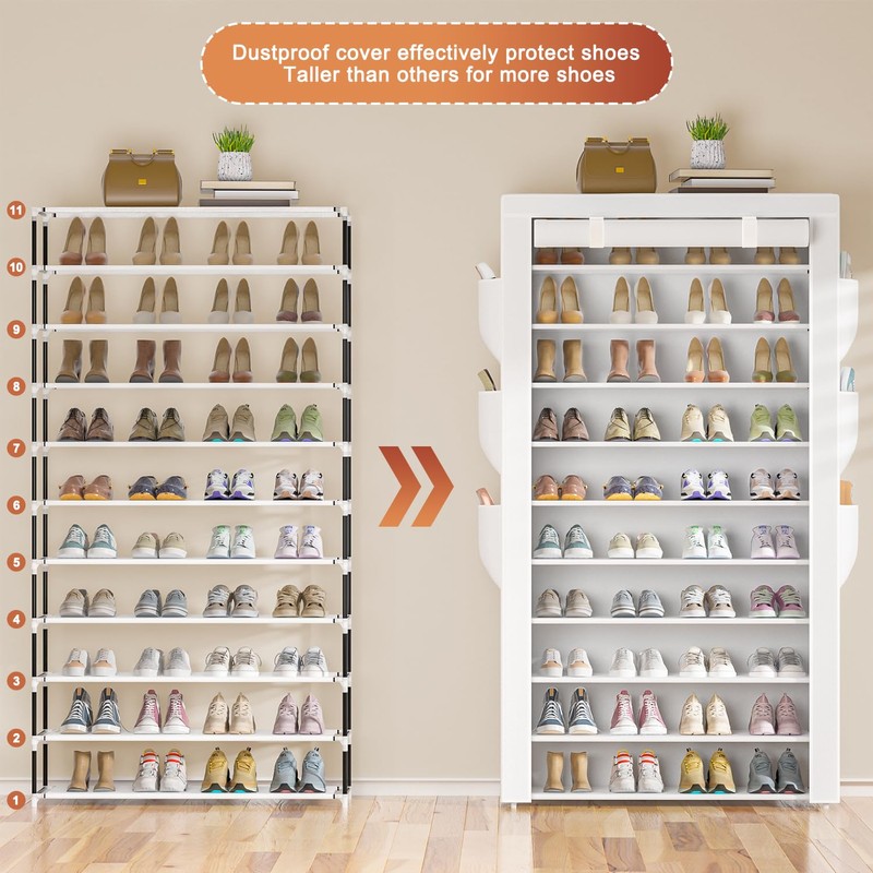 OYREL Shoe Rack 10Tier Large Capacity 50-56Pairs Beautiful Tall Shoe