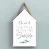 Global Designs Beside The Seaside Coastal Blue Nautical Sign Wooden