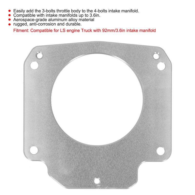 Throttle Body Adapter Gasket 4‑Bolts Intake to 3‑Bolts Throttle Body