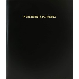 BookFactory Investments Planning Log Book/Journal/Logbook - 120 Page, 8.5''x11'', Black Hardbound (XLog-120-7CS-A-L-Black(Investments Planning Log Book))