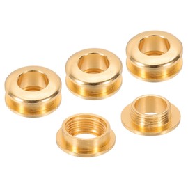 PATIKIL 8mm(1/3 inch) Solid Brass Hole Eyelets, 4 Pcs Arc Surface Self Backing Grommets with Washer for Shoes Clothes Crafts Bag Leather Craft, Light Gold