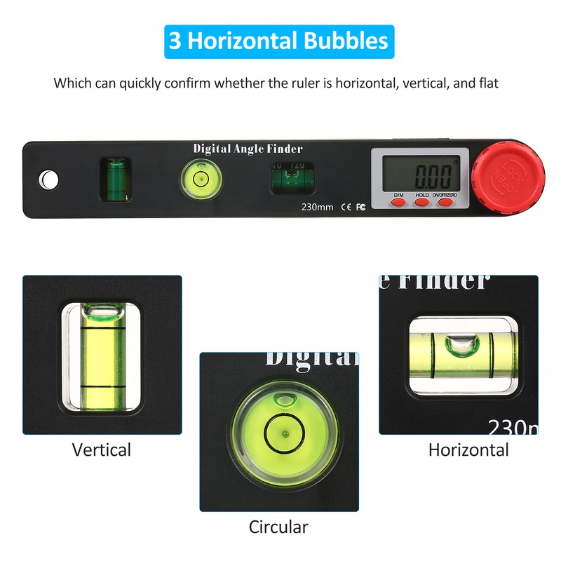 Digital Protractor Ruler Angle Finder, Protractor Ruler Level Tool, Multifunction