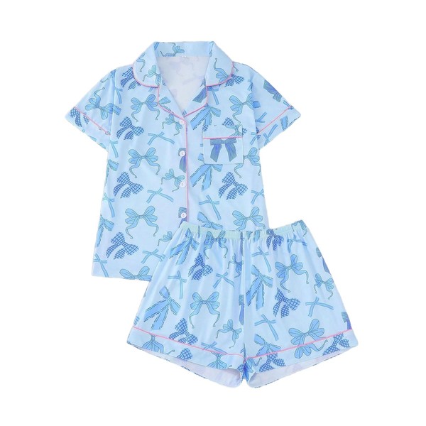 WDIRARA Womens Pajamas Set Pattern Print Lounge Sets Button Down