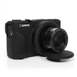Funda para Canon G7X extraíble para lente de Canon G7X, cubierta protectora de silicona suave con cubierta extraíble para cámara Canon Powershot G7X DSLR (negro)