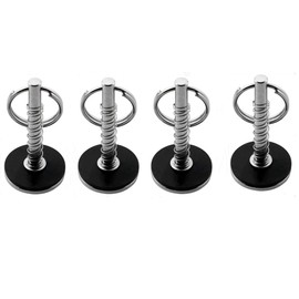 Marine Hatch Cover Pull Handle with Spring Hidden Pin Button for Fishing Boat Yacht ， Stainless-Steel 316 Hatch Cover Pull Lifter & Rubber Gasket and Spring (4, Diameter: 7.8mm)