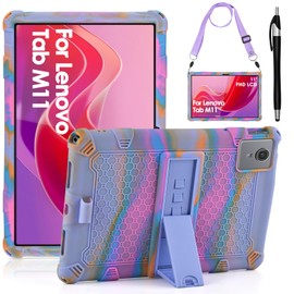 DETUOSI Funda para Lenovo Tab M11 TB330FU TB331FC 11 Pulgadas 2024 Silicona a Prueba Funda Niños para Lenovo Tab M11 11" Cover,con Cinturón de Hombro y Pluma Táctil