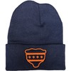 Chicago Flag Bear Face Cuffed Knit Hat Navy