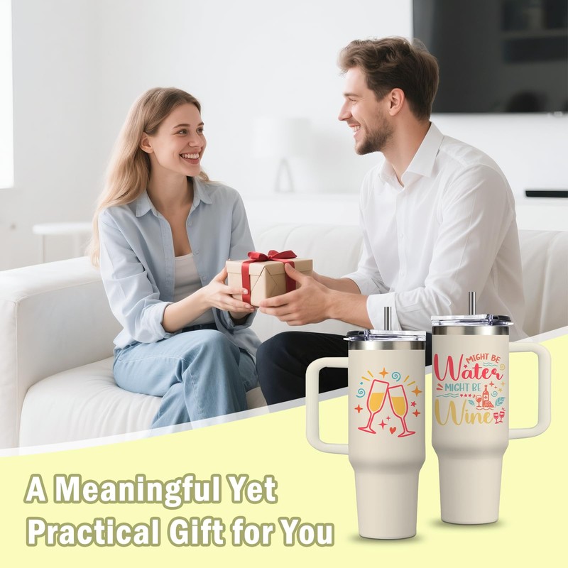 xiiai Wine Tumbler Gifts, 30 oz Tumbler with Handle and