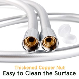 LEEFE PVC Smooth Shower Hose Flexible Anti-Kink Handheld Shower Head Hose with Brass Connections 1.75M / 69 Inch