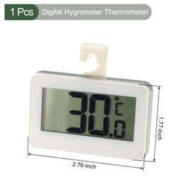 YOKIVE Refrigerator Digital Thermometer, -20-60C Indoor Freezer Hanging Monitor Temperature Gauge, Great for Home, Kitchen, Room(White, 70x45mm)