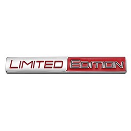1X Limited Edition Emblem Auto Racing Sport 3D Badge Rear Trunk Sticker Side Fender Decal (Chrome Red)