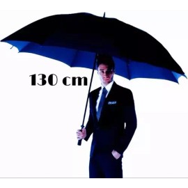 ML Paraguas Sombrilla Jumbo  Golf Doble Tela 130 Cm Azul