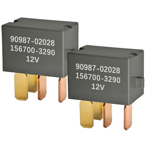 Relay 90987-02028 (Pack of 2) - 12VDC 30A 4-Pin AC