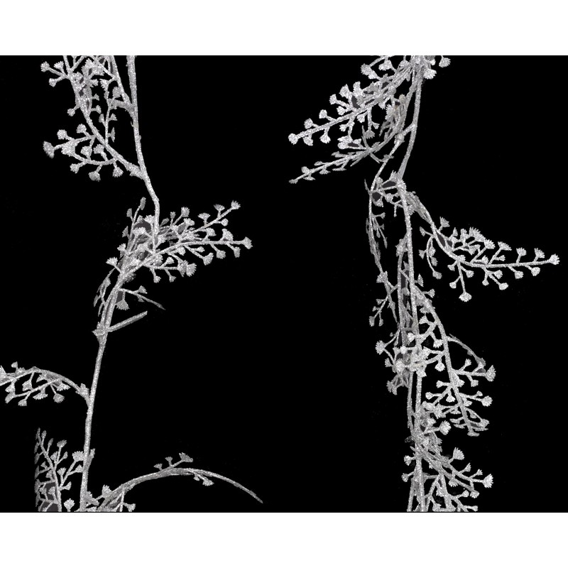 Christmas Concepts® 1.8m (6ft) Silver Glitter Leaf Garland - Floral