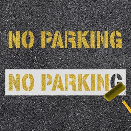 No Parking Stencil, 4 Inch Letter Stencils Flexible Silicone Parking Lot Paint Templates Parking Lot Stencils for Traffic Pavement Curb Spray Paint Marking