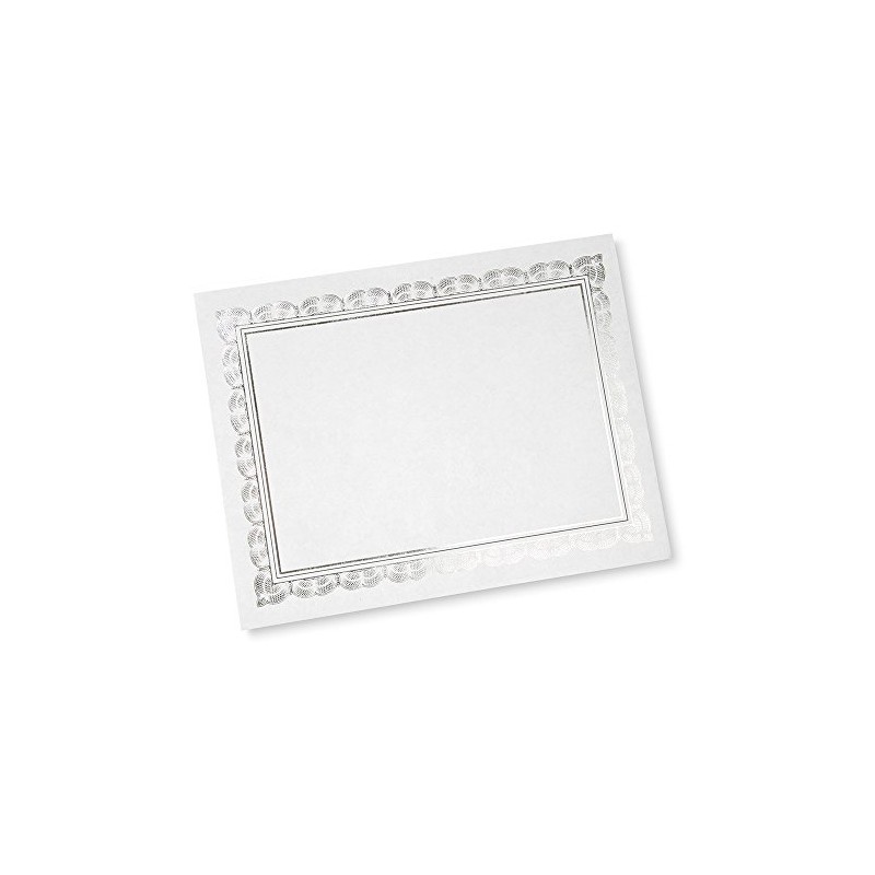 Gartner Studios Silver Foil Certificate Paper, White Parchment, 210 gsm