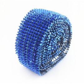 AEAOA 1 Yard Sapphire Sew Stitch On Spike Stud Cone Flatback Punk Rock Trim mesh Bead Craft (Sapphire)