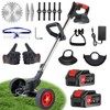 Electric Weed Wacker with Wheel, 21V Cordless Weed Eater with