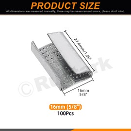 Rustark 100Pcs Strapping Open Seals Assortment Kit for 5/8” Strap Width Packaging Open Serrated Seals Metal Banding Clip Snap On Gripper Strap Clip Strapping Clamp for Securing Heavy Packaging