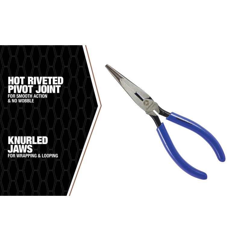 Southwire LNP7D Long-Nose Pliers with Side Cutter and Dipped Handles;