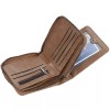 Mens Zipper Wallet Large Capacity Leather Bifold Purse with ID