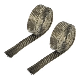 MECCANIXITY 2 Pcs Heat Shield Sleeve, 3/16" ID 3.3 Feet Heat Sleeve Automotive Wire Heat Shield Fuel Line Heat Shield Sleeve Heat Sleeve Heat Wrap 800 Degree for Wires, Titanium Color