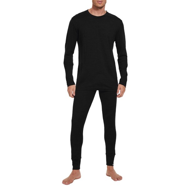 MERINNOVATION Merino Wool Base Layer Set for Men 100% Merino