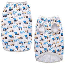Pet Dog White Sleeveless T Shirts with Excavator Pattern Printed pet Clothes Soft Breathable Vest for Large Dogs 2X-Large,White