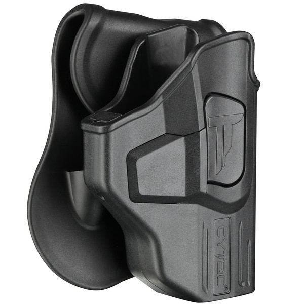 CYTAC OWB Holster for Glock 42 - Index Finger Released | Adjustable Cant | Autolock | Outside Waist Band Carry | Silicone Pad Paddle | Matte Finish -Right Handed
