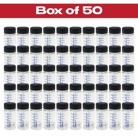 Touch Up Paint Bottles 50ml / 2oz (Box of 50) – With Child Safety Lids, Mixing Balls, Gradient Markings & Brushes – Solvent-Resistant PET – Car Paint Chip Repair & Scratch Fix Containers (50 Bottles)