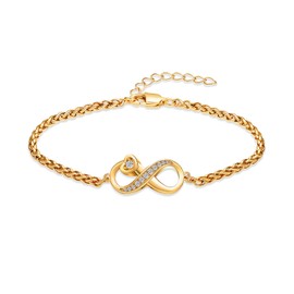 QGJNSGC Infinity Urn Bracelet for Women Men Forever Love Cremation Jewelry for Ashes Link Bracelet Keepsake Memorial Urn Lockets for Human Ashes Urn Bangle Bracelet Jewellery (Gold)
