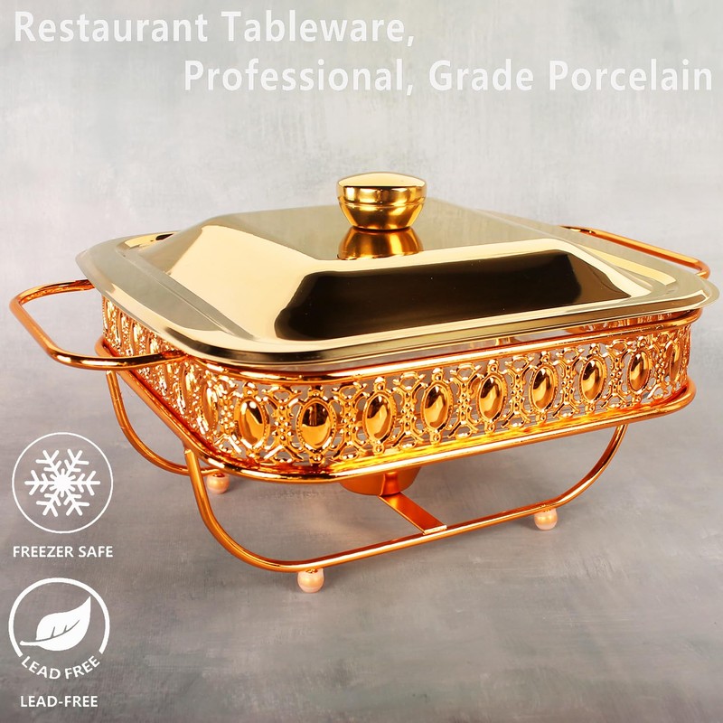 jinsongdafa Casserole Dish 8.7" x 8.7"Glass Baking Dish with Stainless