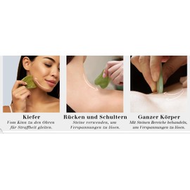 Jade Roller & Gua Sha Set - Face Massage Tool for Firming & Relaxation - 100% Natural Stone for Face, Neck & Eyes