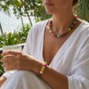 Gmai Chunky Bead Necklace and Bracelet Set for Women Boho