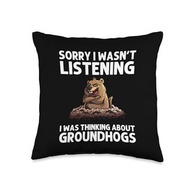 Cool Groundhog For Men Women Woodchuck Ground Hog Day Animal Throw Pillow