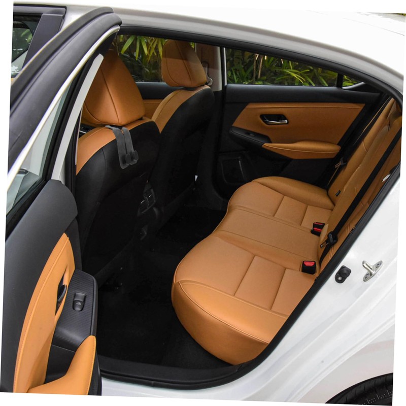 BUGUUYO 2pcs Double Headrest Hooks Suede Car Backseat Storage Organizer