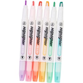Uonlytech 6 piezas Marcadores Pastel con Punta Visible para Escritura Precisa y Resaltado Marcatextos Ergonómicos para Estudiantes y Lectura Resaltadores de Punta Fina