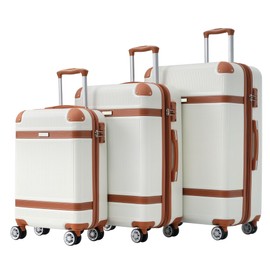 espidoo Hardshell Luggage Sets 3 Piece: Modern ABS Lightweight Spinner Wheels - TSA Lock Suitcase 20/24/28 Inch - Family Travel & Vacation Packing Luggage Sets