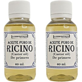 MI NATURISTA Pack 2 Aceite de Ricino Puro Castor Oil de Primera Pestañas Cejas Cabello Piel Barba Bigote Comestible y Cosmetico