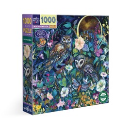 Eeboo - Puzzle 1000 Pieces Garden in Moonlight - Night Scene Flowers in Moonlight - Dimensions 58.5 x 58.5 cm