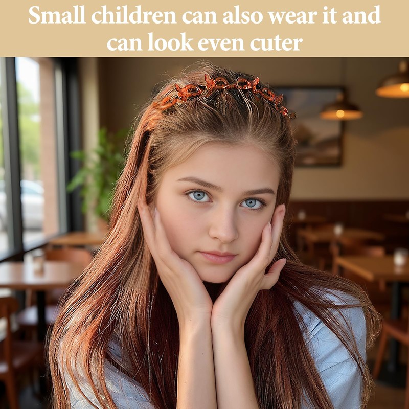 8 PCS Headband with Clips for Women, Twisty Bangs Headband,