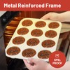 CAKETIME Silicone Muffin Pan, Metal Reinforced Frame Regular Size Cupcake